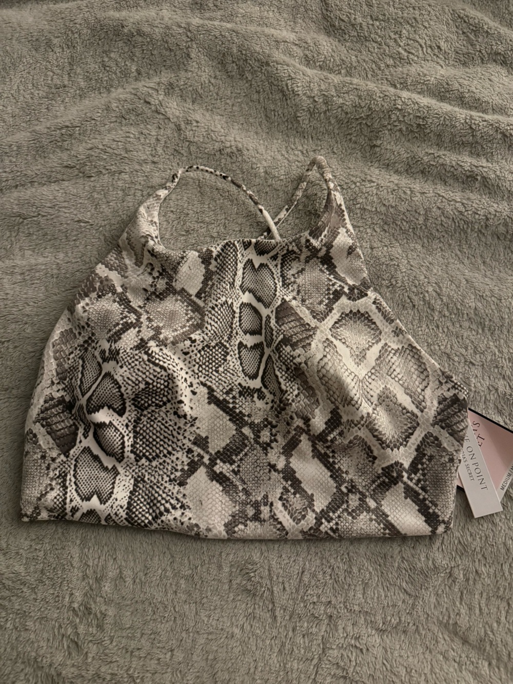 Victoria's Secret Snake-Print Halter Top in Beige, Black